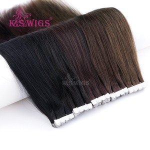 K.SWIGS Extensions de cheveux humains chinois Remy vierges à cuticules alignées, invisibles, à bande M, lisses, à trame unique, durables - Product Image 2