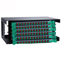 Panel Patch Fiber Optik ODF Rak 4U 72-Port Pra-Instalasi Mode Tunggal FC dengan Pigtails & Adaptor Peralatan Serat Optik