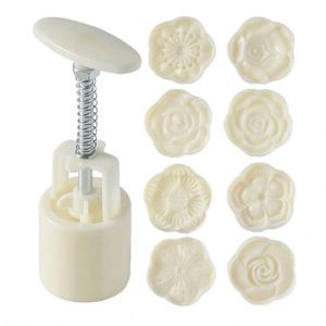 Food-Grade Plastic Flower Shaped Mold for Mooncake Biscuit Mung <b>Bean</b> Snow Skin <b>Baking</b> Hand Pressure Cake Tools - Product Image 3