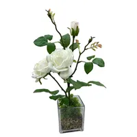אמזון מכירה לוהטת משי זר פרחים מלאכותיים לקישוט חתונה בבית פרחי מכירה לוהטת עלה ורוד סגול