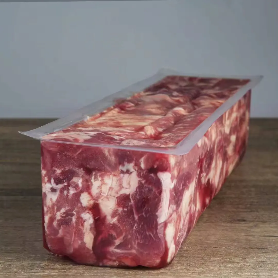 PVC//PE meat brick packaging