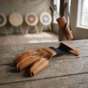 Gant de tir à l'arc Ho Hunts à trois doigts en cuir synthétique respirant pour ensemble arc et flèches, taille personnalisée - Product Image 2