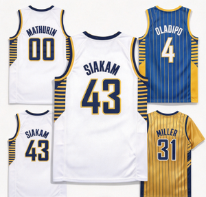 Indiana Pacers Basketball-Trikot # 43 Siakam # 00 Mathurin # 4 Oladipo # 31 Miller Herren Genähte Uniform-Kollektion - Product Image 1