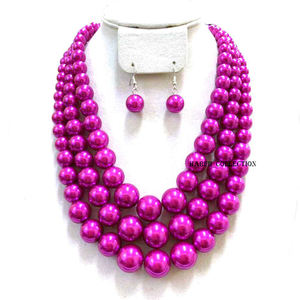 Collier artisanal en résine perlée de la collection Harfii – Bijoux élégants faits à la main pour mariages et cadeaux - Product Image 2