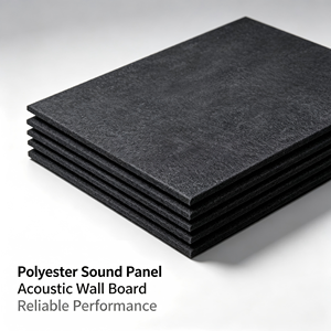 Panneau acoustique en fibre de polyester noir, à fixer au mur, absorbeur de son, taille personnalisée pour studio - Product Image 4