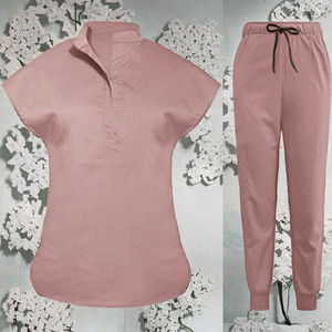 ชุดยูนิฟอร์มพยาบาลแบบสครับส์ ผ้าทอ จัดส่งเร็ว ชุดจ็อกเกอร์ เสื้อยืดและกางเกงขายาว ยืดได้ มีกระเป๋าหลายช่อง ชุดยูนิเซ็กซ์ - Product Image 3