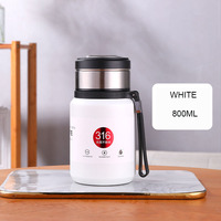 800/1000/1500ml Büyük Kapasiteli Taşınabilir Vakumlu Yalıtımlı Paslanmaz Çelik Matara Çay Filtreli İş Hediyeleri İçin Su Şişesi