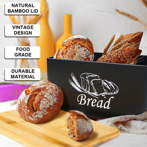 Set di decorazioni Country della fattoria Vintage nero quadrato in metallo scatola di <span class=keywords><strong>latta</strong></span>/scatola per il pane/contenitore da tè per la casa scatole di immagazzinaggio della cucina - Product Image 3