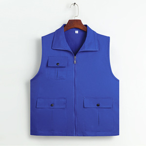 เสื้อกั๊กคอปกผ้าฝ้ายสีเหลืองทอง ชุดทำงานผู้ชาย มีกระเป๋าหลายช่อง ซิปด้านหน้า ชุดทำงาน ไซส์ M - Product Image 4