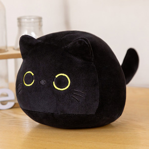 Plüschtiere zum Einschlafen Cartoon Schwarze Katze Ball Individuelles Plüschtier Bett-Dekokissen Geburtstagsgeschenke Wohndekor-Kissen - Product Image 4