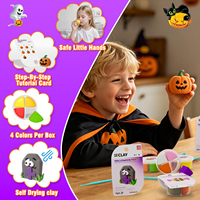 Pâte à modeler ultra-légère sur le thème d'Halloween pour la création de citrouilles et de fantômes, décoration artisanale, projets artistiques scolaires