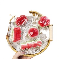 Jouet Squishy en TPR Motif Patte de Chat Pastèque Rouge, Étoile et Bande, Mignon, Anti-stress, Unisexe, 14+, Cadeau, Thérapie, Fête
