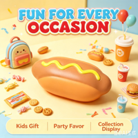 Jouet Squishy Simulation Hot Dog à Remontée Lente, Anti-Stress, Boîte Mystère Surprise, Cadeau pour 14 ans et plus, Unisexe