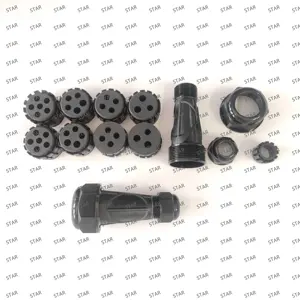 IP68 Agujeros múltiples 3/4/5/6 Pin Nylon Cable Glands Conector Ojal con Clip 1, 2, 2, 3, 2, 2, 3, 2, 3, 3, 3, Pin, 2, 2, 2, 3, 3, 2, 3, 2, 3, 2, 3, 3 pines, 3/4 pines