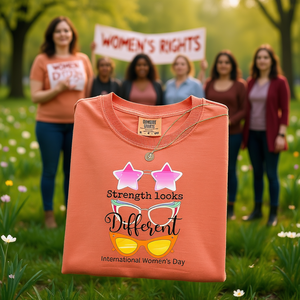 T-Shirt da Donna Comfort Colors, Manica Corta, Collo Tondo, 100% Cotone, Stampa per la Giornata Internazionale della Donna - Product Image 2