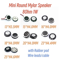 Micro 20MM Rond Ultra-Mince 4MM Avec Ecran Anti-Poussière Tampon En Caoutchouc Haut-Parleur 8Ohm 1W Mini Haut-Parleur Mylar Avec Fil pour Digital Smart Voice