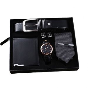 Set de Regalo de Accesorios para Hombre de Negocios, en Oferta, con Reloj + Cinturón + Cartera + Corbata + Pañuelo de Bolsillo - Product Image 5