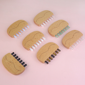 Wholesale <strong>Gusha</strong> Comb Wooden Jade Massage Gua Sha Comb Natural <strong>Stone</strong> Head Massage Tool - Product Image 6