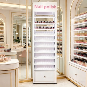 Espositore in metallo moderno personalizzato per negozio di bellezza per cosmetici smalto lucidalabbra rossetto essenziale per il corpo olio trucco - Product Image 1