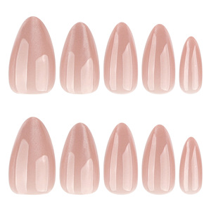 <span class=keywords><strong>Faux</strong></span> <span class=keywords><strong>ongles</strong></span> à presser en gros, élégants et chics pour le quotidien, taille moyenne, avec base douce ton blush et texture chromée brillante - Product Image 2