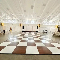Dalles de sol de danse en PVC portables pour intérieur et extérieur, sans couture, 3D, noir et blanc, pour mariage, à vendre