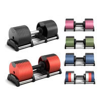 Dumbbell Besi Cor Adjustable Terlaris 24kg 32kg 36kg 40kg Set Peralatan Fitness Beban Bebas untuk Gym