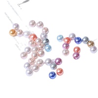 Manik-manik Mutiara Imitasi Austria Putih 4mm-12MM, Mutiara Kaca Bulat Lepas dengan Lubang untuk DIY Kalung Gelang