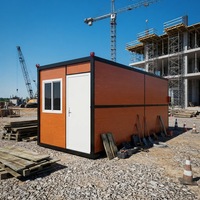 Maison conteneur pliable 20 pieds, bureau de chantier portable, bâtiment modulaire préfabriqué, CE ISO, installation facile pour la construction
