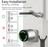 IP67 ttlock kunci Tuya pengganti pintu silinder tanggam silinder pintar dengan pintu kartu silinder NFC