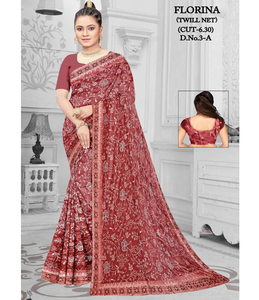 Saris en filet de qualité supérieure en gros – Élégants, stylés, de créateur, protection solaire, séchage rapide, pour fêtes et occasions spéciales - Product Image 1