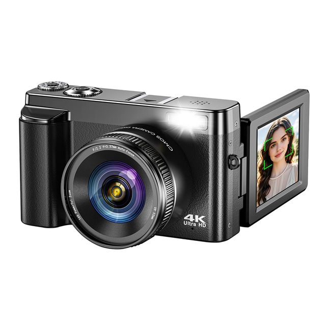 New 3" Rotation Screen Professional DSLR Camera 4K Full HD Video CMOS Sensor Rechargeable Battery LED Fill Light 16x Zoom