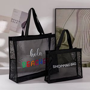 PDB Mesh Shopping Bag 35x25x10cm Heat Transfer Printing Outdoor Tote Bag - Product Image 2