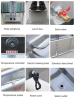 Remise Fabricant : Table Chauffante Commerciale Électrique en Acier Inoxydable avec Plateau en Verre pour Porridge Chaud