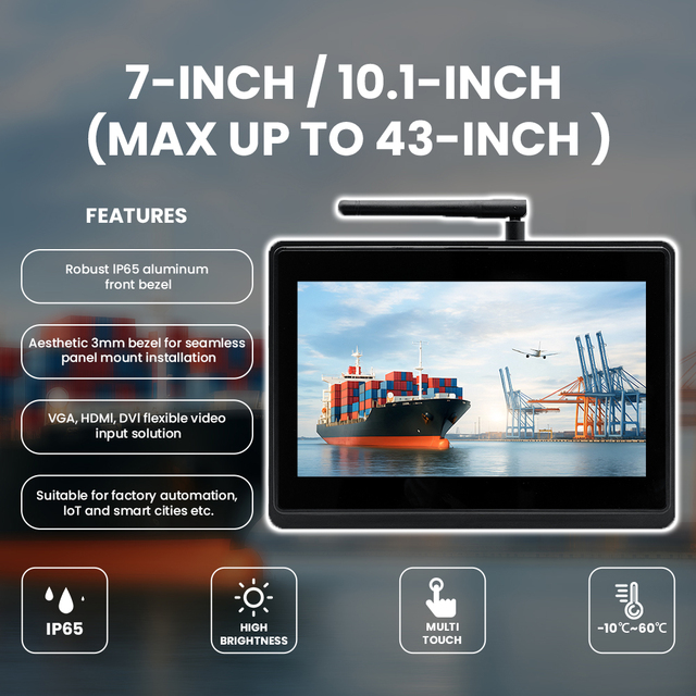 7 10.1 Inch All-in-One Capacitive Touch Screen Industrial Panel PC High Brightness Aluminum Alloy Frame Suitable Outdoors Marine