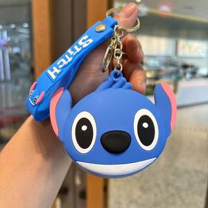 Lindo Panda pequeña <span class=keywords><strong>Maria</strong></span> bolsas de monedas mochila 3D silicona pareja bolsa colgantes cadena regalo decorativo Panda coche llavero - Product Image 3