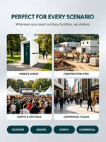 Toilettes portables intelligentes à nettoyage automatique, sans odeur, antibactériennes, préfabriquées pour événements extérieurs et chantiers de construction