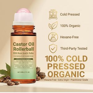 Olio Idratante 100% Pressato a Freddo con Applicatore a Sfera in Quarzo Rosa per Viso e Corpo, Capelli, Sopracciglia, Idratazione della Pelle - Product Image 6