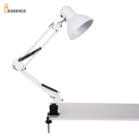 Lampe de Bureau LED Traditionnelle en Métal avec Pince, Ampoule E27 Incandescente, Cadre Métallique Classique pour Lecture et Travail