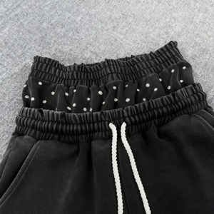 Shorts d'été pour hommes, taille haute, personnalisés, de haute qualité, style Y2K Street, coupe oversize, 100% coton peigné, couleur unie, style Hip-hop, décontractés, respirants et à séchage rapide - Product Image 3