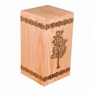 โกศไม้ธรรมชาติสีน้ำตาลสไตล์อเมริกันทำมือสำหรับเผาศพ  แบบโมเดิร์นสำหรับผู้ใหญ่ชายหญิง  สำหรับงานศพและฝังศพ  รับทำโลโก้ตามสั่ง - Product Image 1