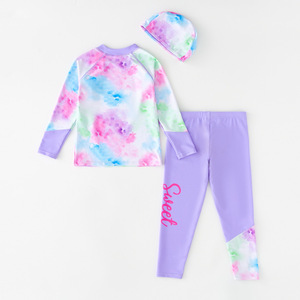 Fabricante de Maiôs Modestos para Crianças 2025, Conjunto de Praia para Meninas com Proteção UV 50+, Roupa de Mergulho em 3 Peças - Product Image 6