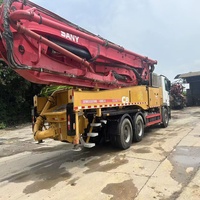 Pompe à béton Sany 49m d'occasion, modèle 2019, châssis Benz, bon état, entièrement entretenu, pour la construction