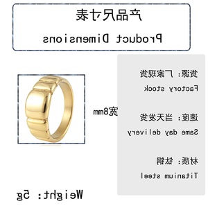 yunnique European American Style Gold <b>Ring</b> Geometric Design Women's Fashion Jewelry Gift Occasion Stainless Steel <b>Titanium</b> Steel - Product Image 2