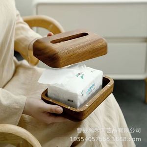 Rectangular black <b>walnut</b> wood tissue box, solid wood tissue box, small size for <b>coffee</b> <b>table</b> and tissue storage. - Product Image 5