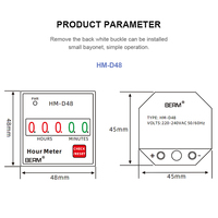 Penghitung Waktu Kumulatif Tampilan Digital HM-D48 Timer 220-240VAC Jam Timer Meter
