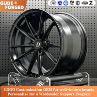 Jantes en alliage d'aluminium forgé GUDE 17-24 pouces 5x112/120/114.3 ET30MM multi-rayons noires, ajustement universel