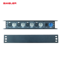 Amplificateur de signal DMX512 4 canaux pour éclairage de scène DJ, distributeur de signal DMX512 à 4 sorties, boîtier métallique, entrée/sortie XLR Powercon