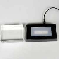 Black Rectangle Color Display 7 LED Color Light Stand Base for Crystal MH-F0722