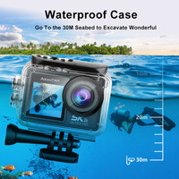 Cámara de Acción Compatible con 5K 30FPS, Pantalla Dual de 2.0 Pulgadas IPS Táctil, WiFi, Videocámara para Vlogs, Carcasa Impermeable de 30M, Control Remoto 4G