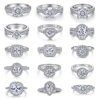 Bague de Haute Joaillerie Personnalisée Prix de Gros, Exquise et Luxueuse, en Argent Sterling 925 avec Zirconium Cubique, Bagues de Mariage et de Fiançailles pour Femme en Moissanite